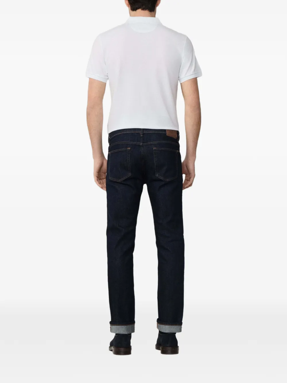 Hackett London Slim-fit jeans met wassing Blauw