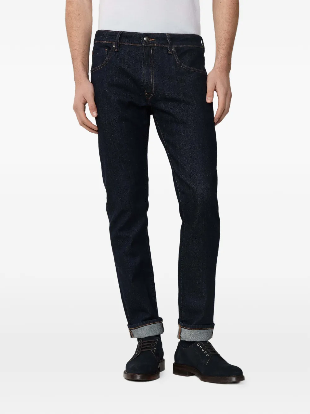 Hackett London Slim-fit jeans met wassing Blauw