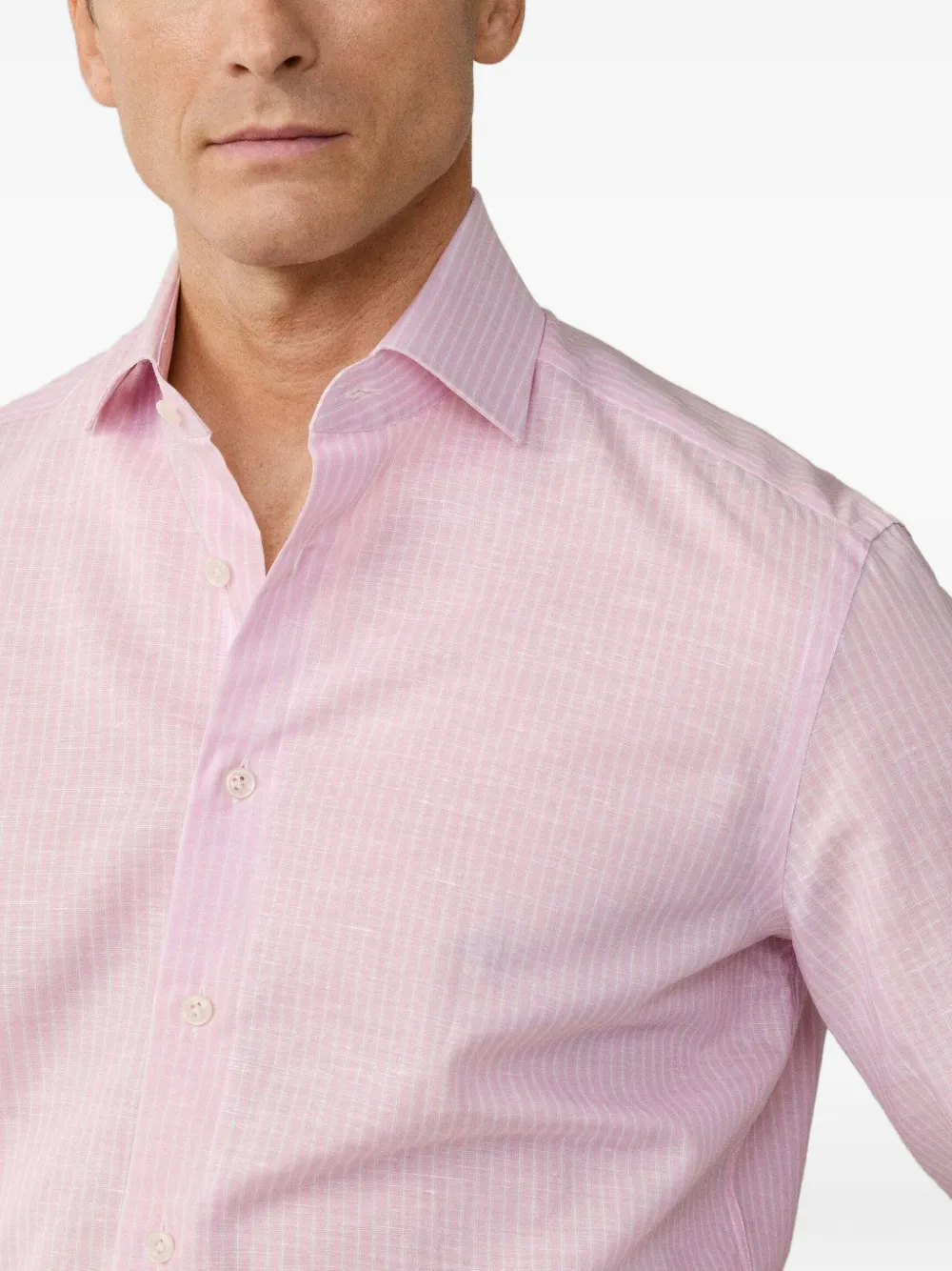 Hackett London Knightsbridge overhemd met Bengaalse streep Roze