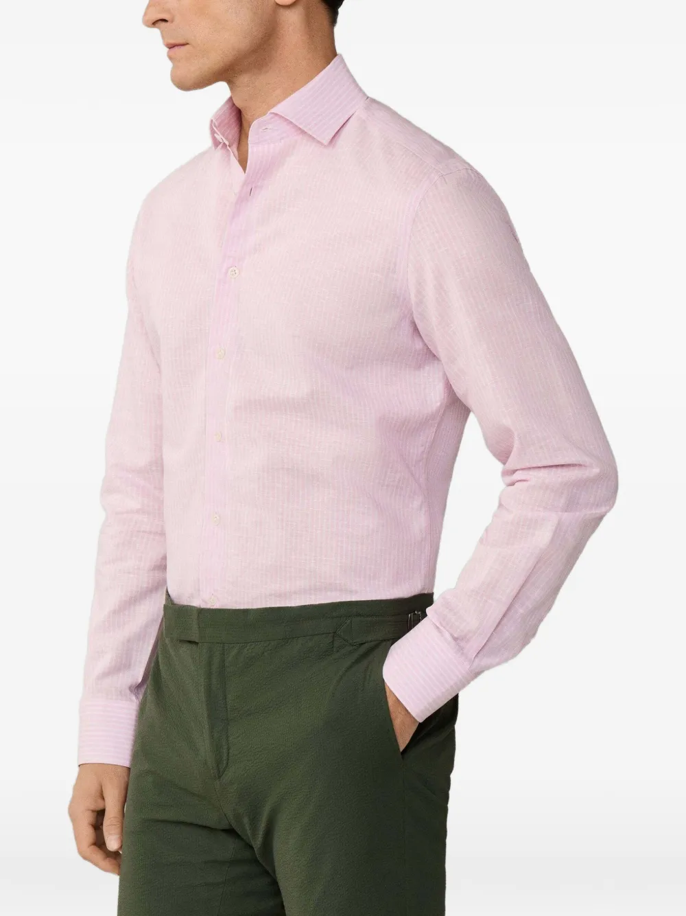 Hackett London Knightsbridge overhemd met Bengaalse streep Roze