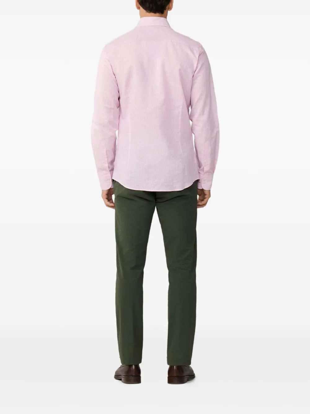 Hackett London Knightsbridge overhemd met Bengaalse streep Roze