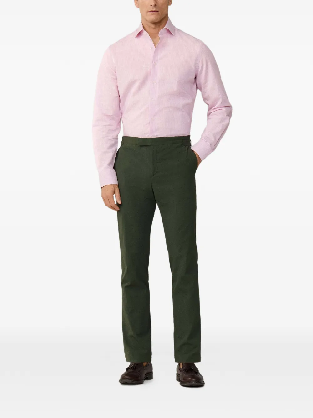 Hackett London Knightsbridge overhemd met Bengaalse streep Roze
