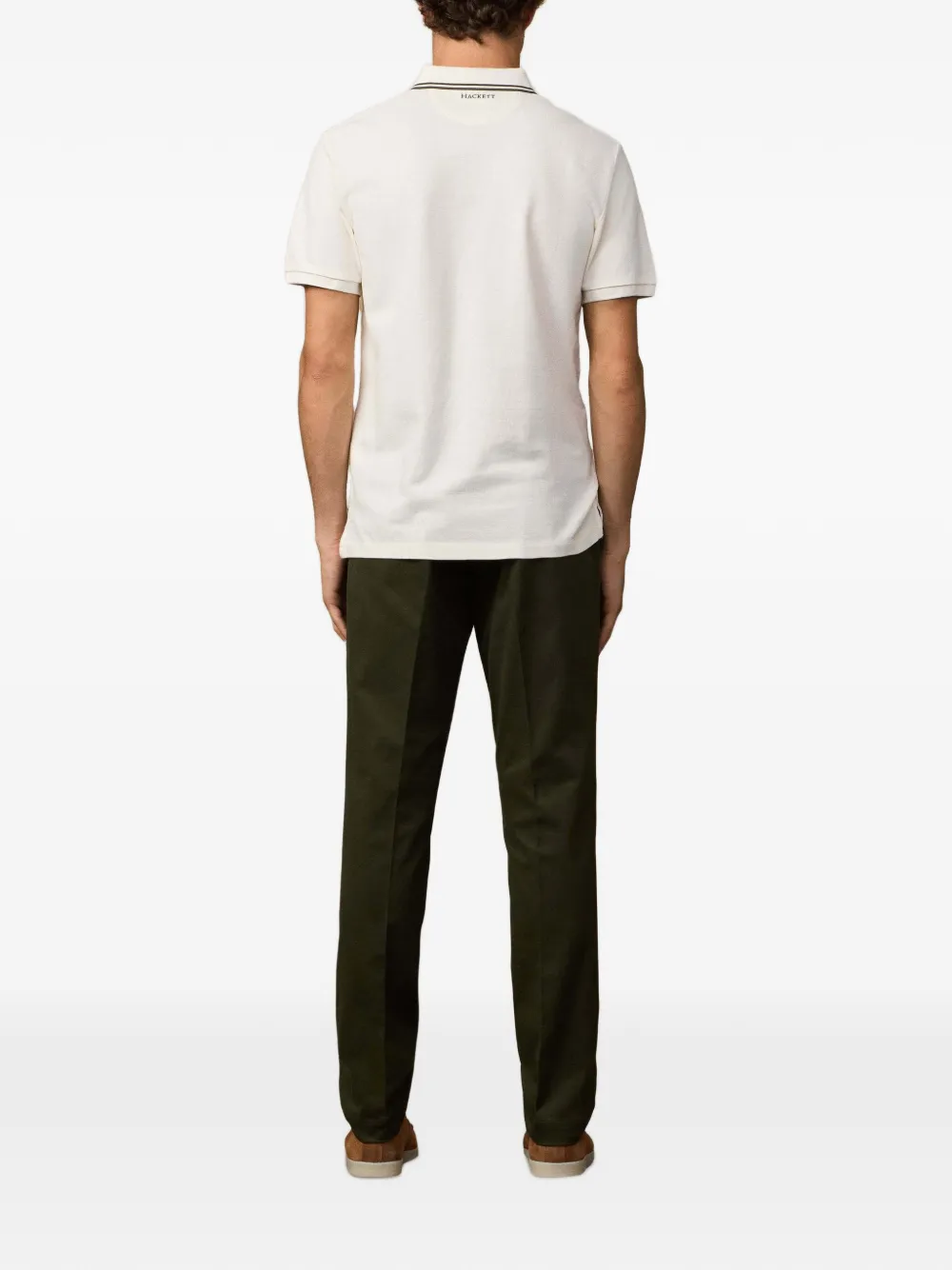Hackett London Poloshirt met badge Beige