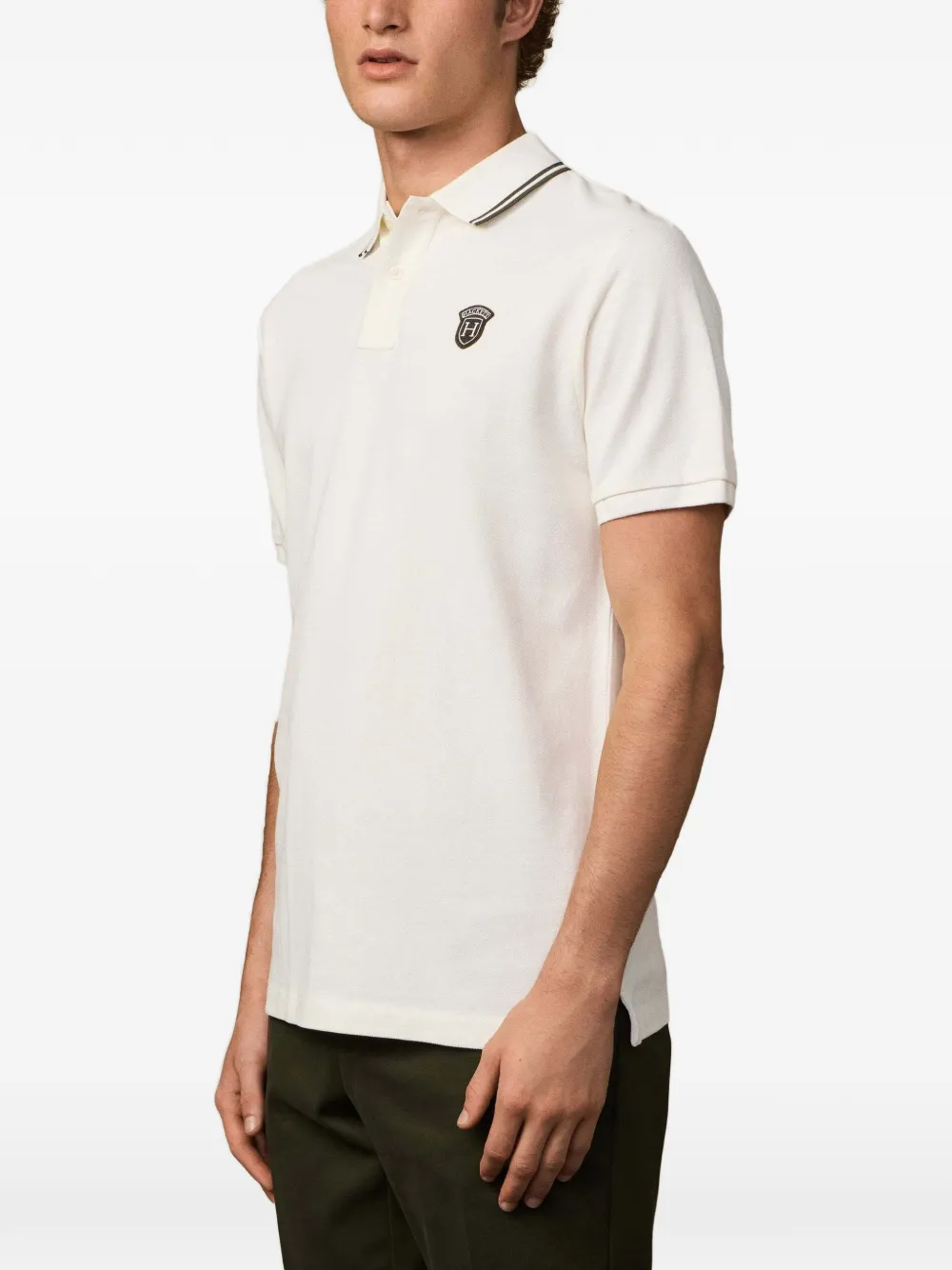 Hackett London Poloshirt met badge Beige