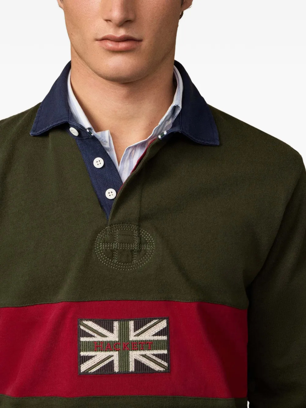 Hackett London Peaks Rugby poloshirt Groen