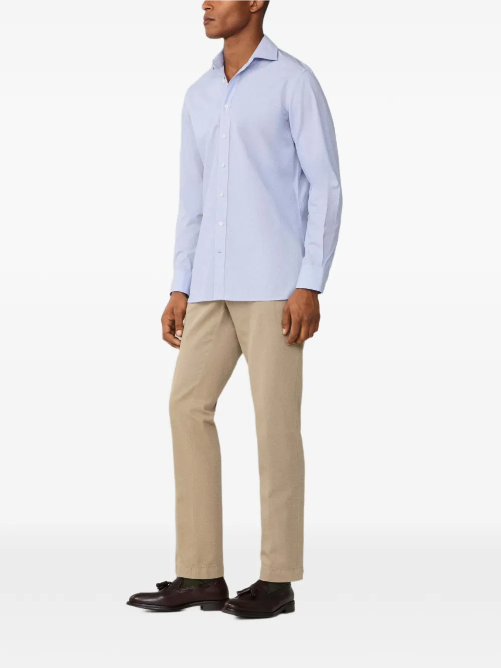 Hackett London Kensington broek met riemlus Beige