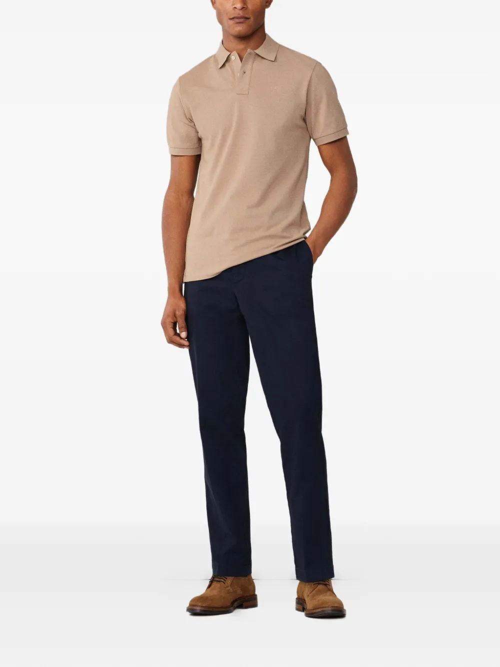 Hackett London Poloshirt met geborduurd logo Beige