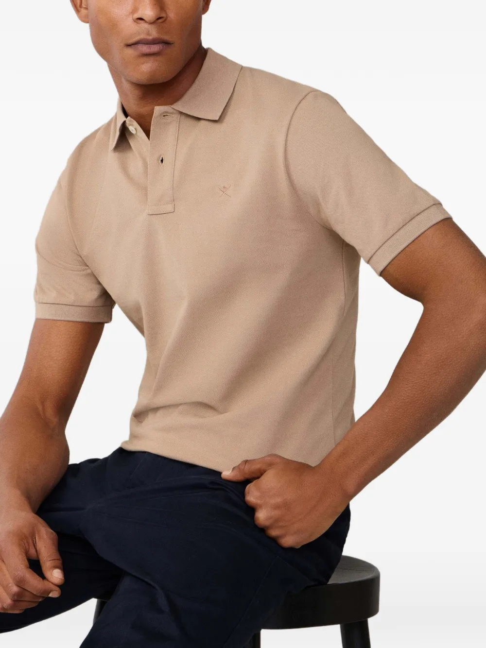 Hackett London Poloshirt met geborduurd logo Beige
