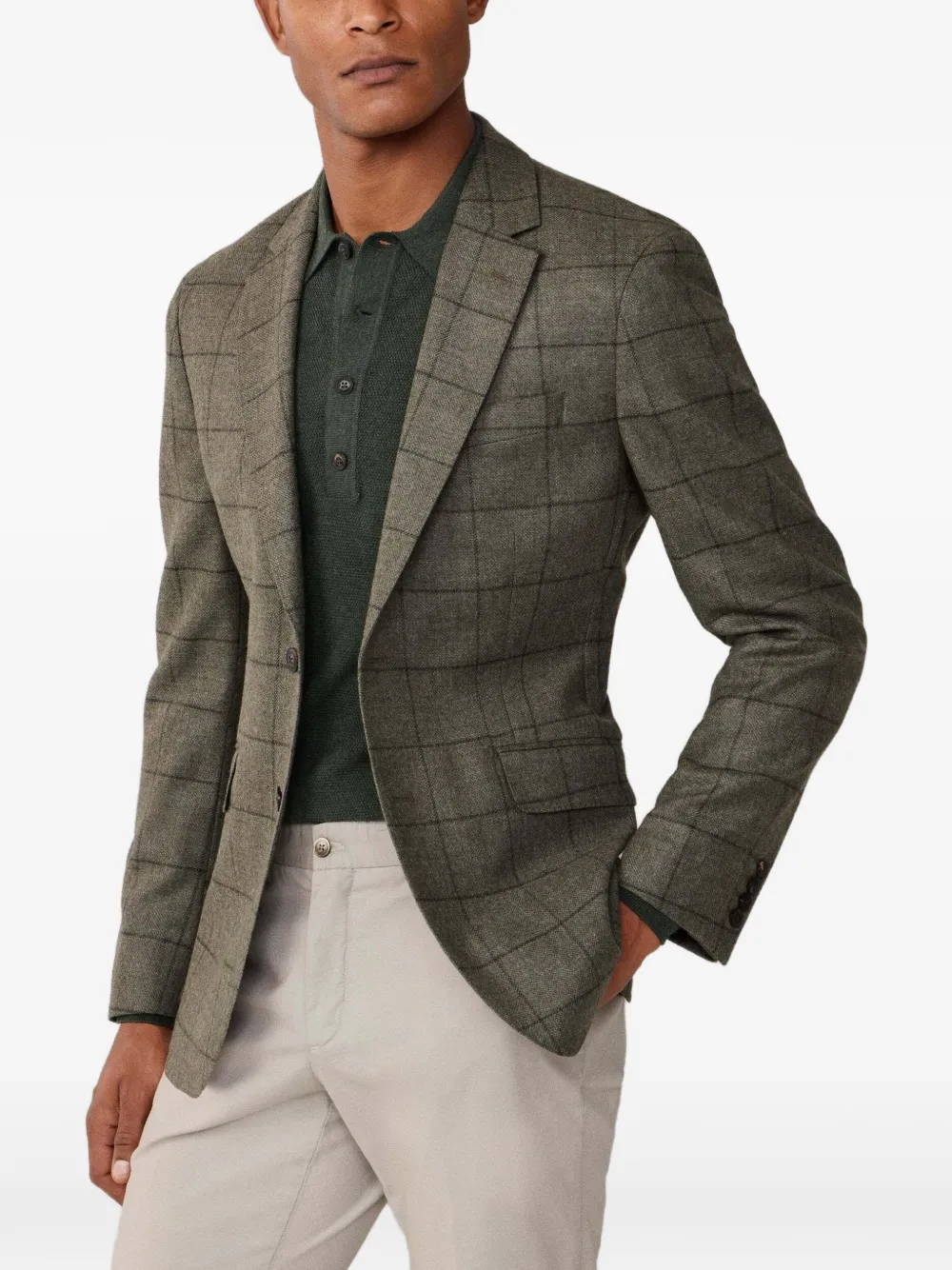 Hackett London Ascot geruite blazer Groen