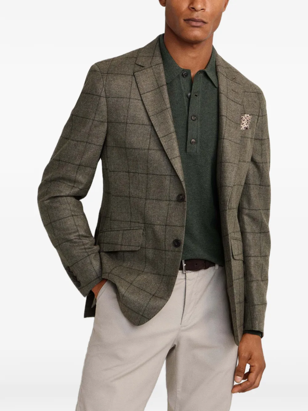 Hackett London Ascot geruite blazer Groen