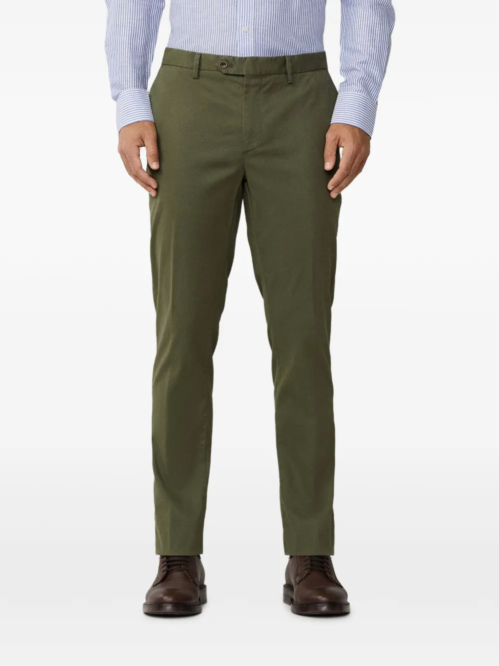 Hackett Sanderson Textured Chino Trousers In Green