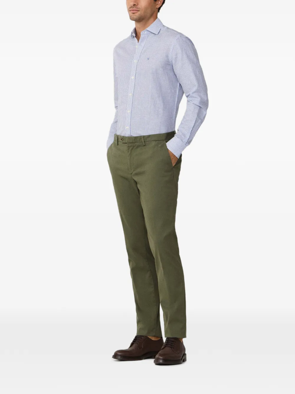 Hackett London Sanderson chino met textuur Groen