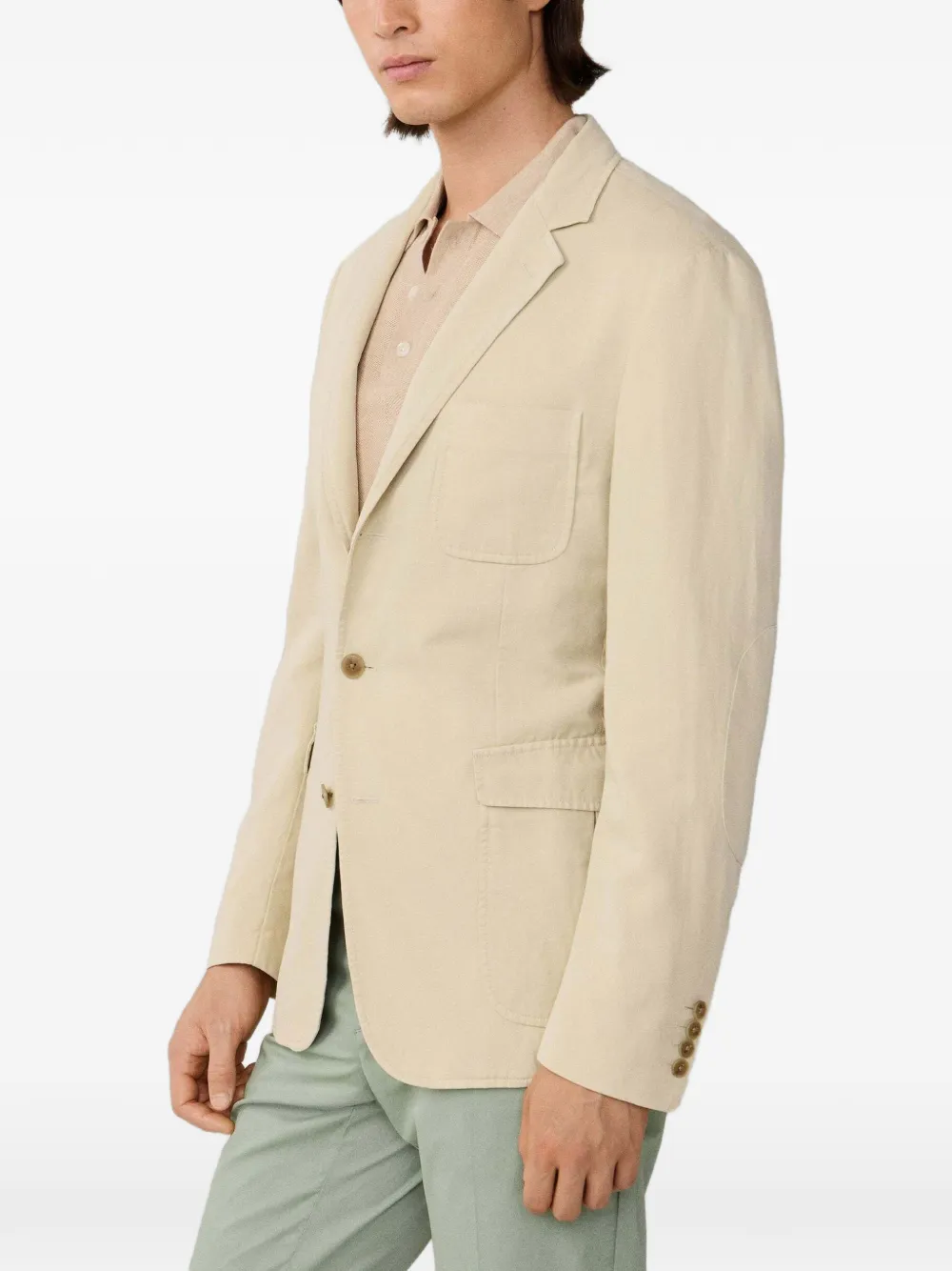 Hackett London Blazer met enkele rij knopen Beige