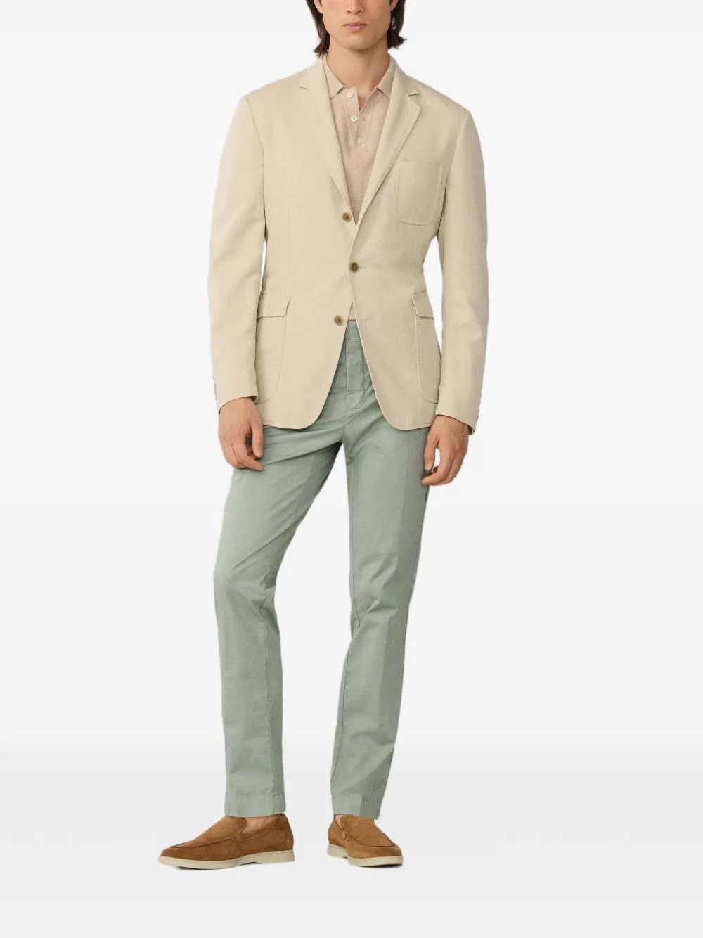 Hackett London Blazer met enkele rij knopen Beige