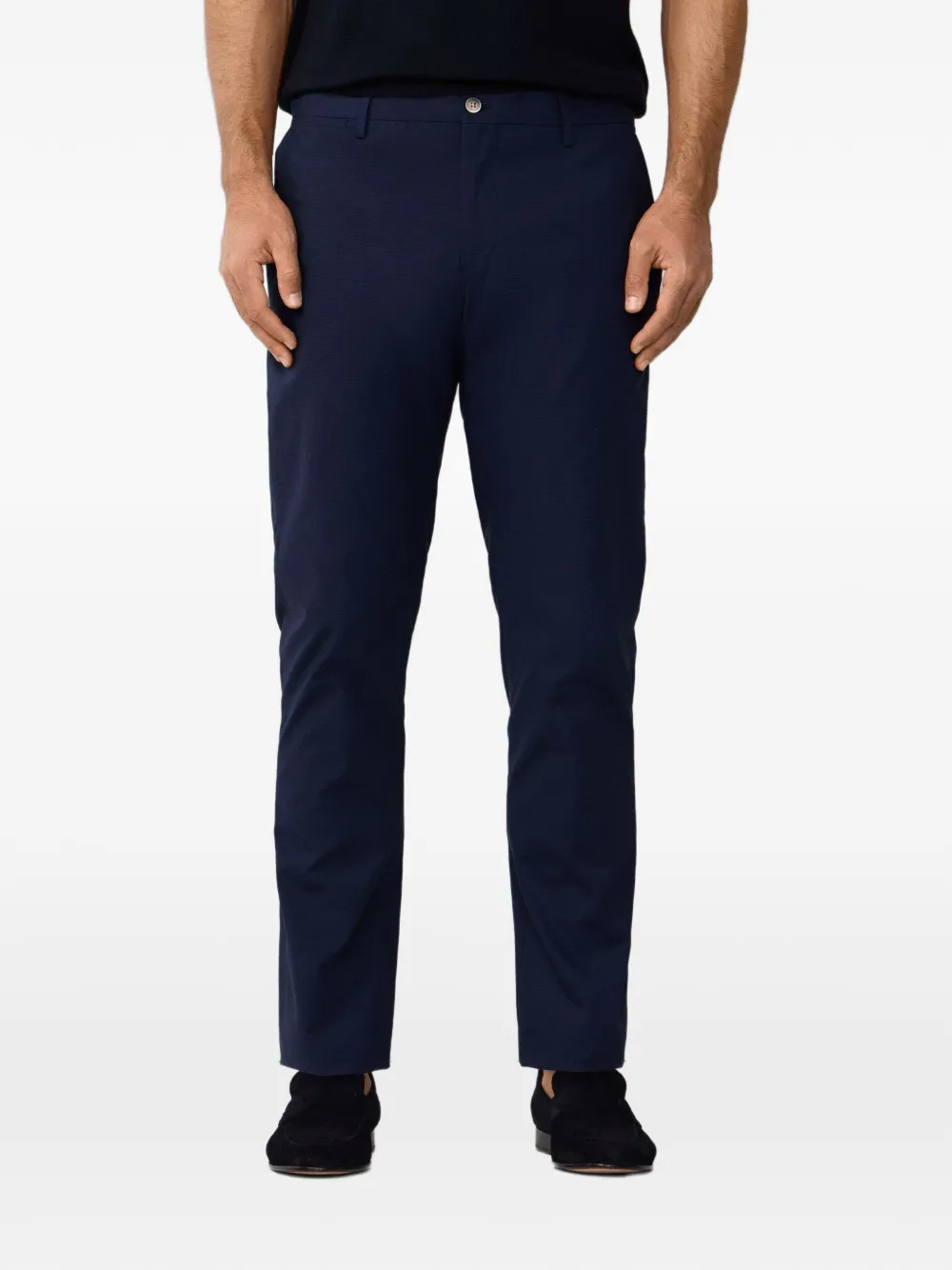 Hackett London Kensington Houndstooth Belt-loop Trousers In Blue