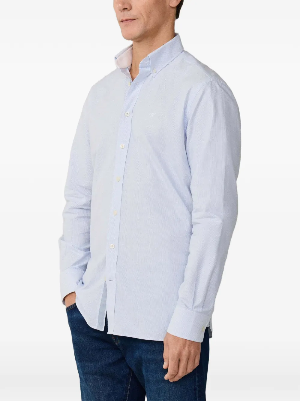 Hackett London Button-down overhemd met afwerking Blauw