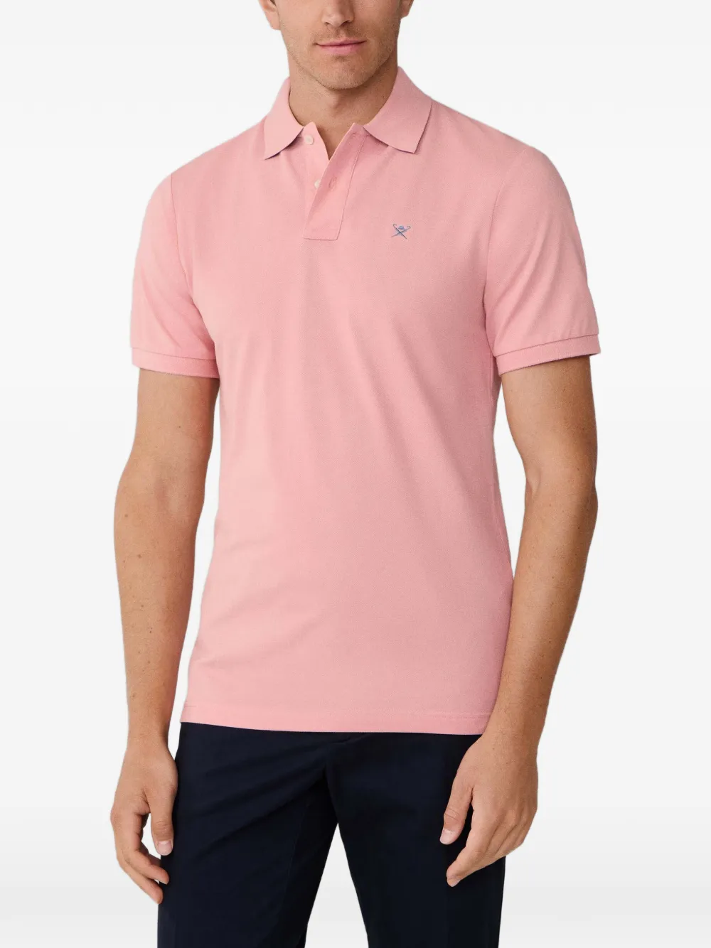 Hackett Logo-embroidered Slim-fit Polo Shirt In Pink