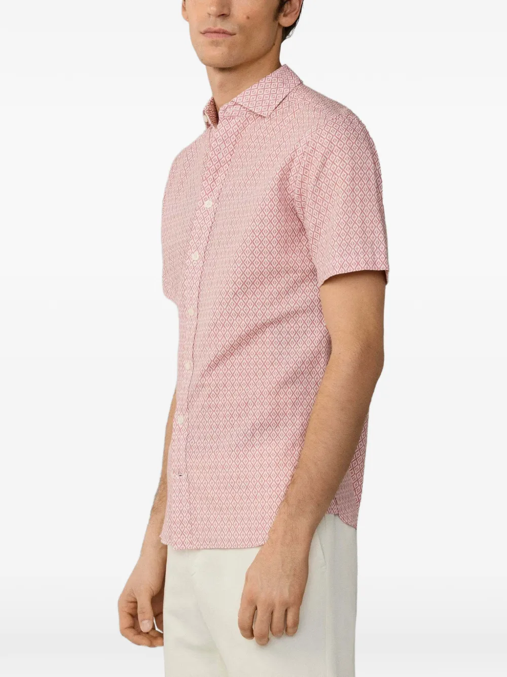 Hackett London Overhemd met kleiprint en korte mouwen Rood