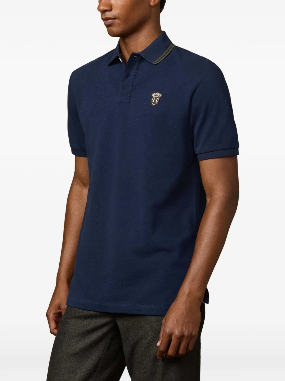 Hackett London Poloshirt met patch Blauw