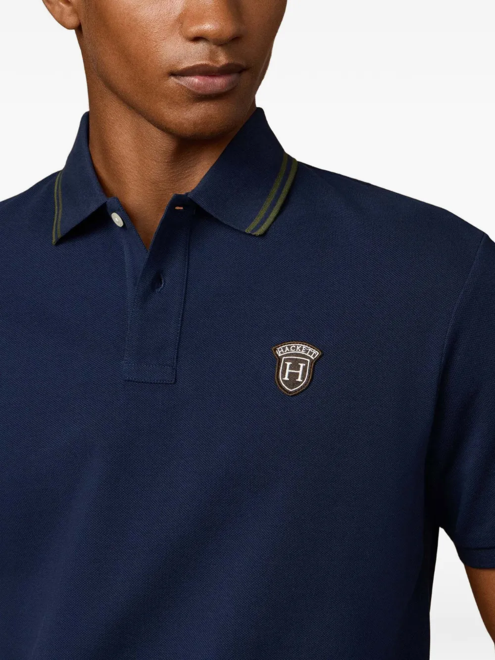 Hackett London Poloshirt met patch Blauw