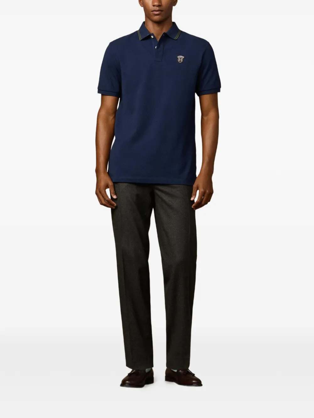 Hackett London Poloshirt met patch Blauw
