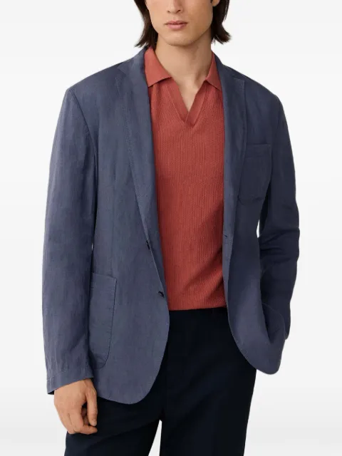 Hackett London notch-lapel patch-pocket blazer