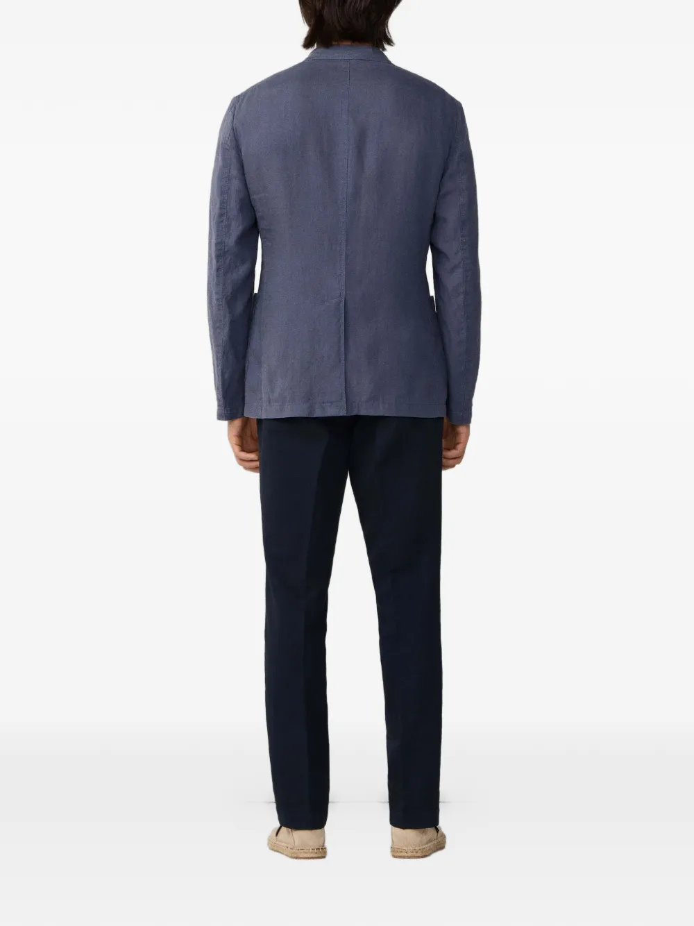 Hackett London Blazer met opgestikte zak en gekerfde revers Blauw