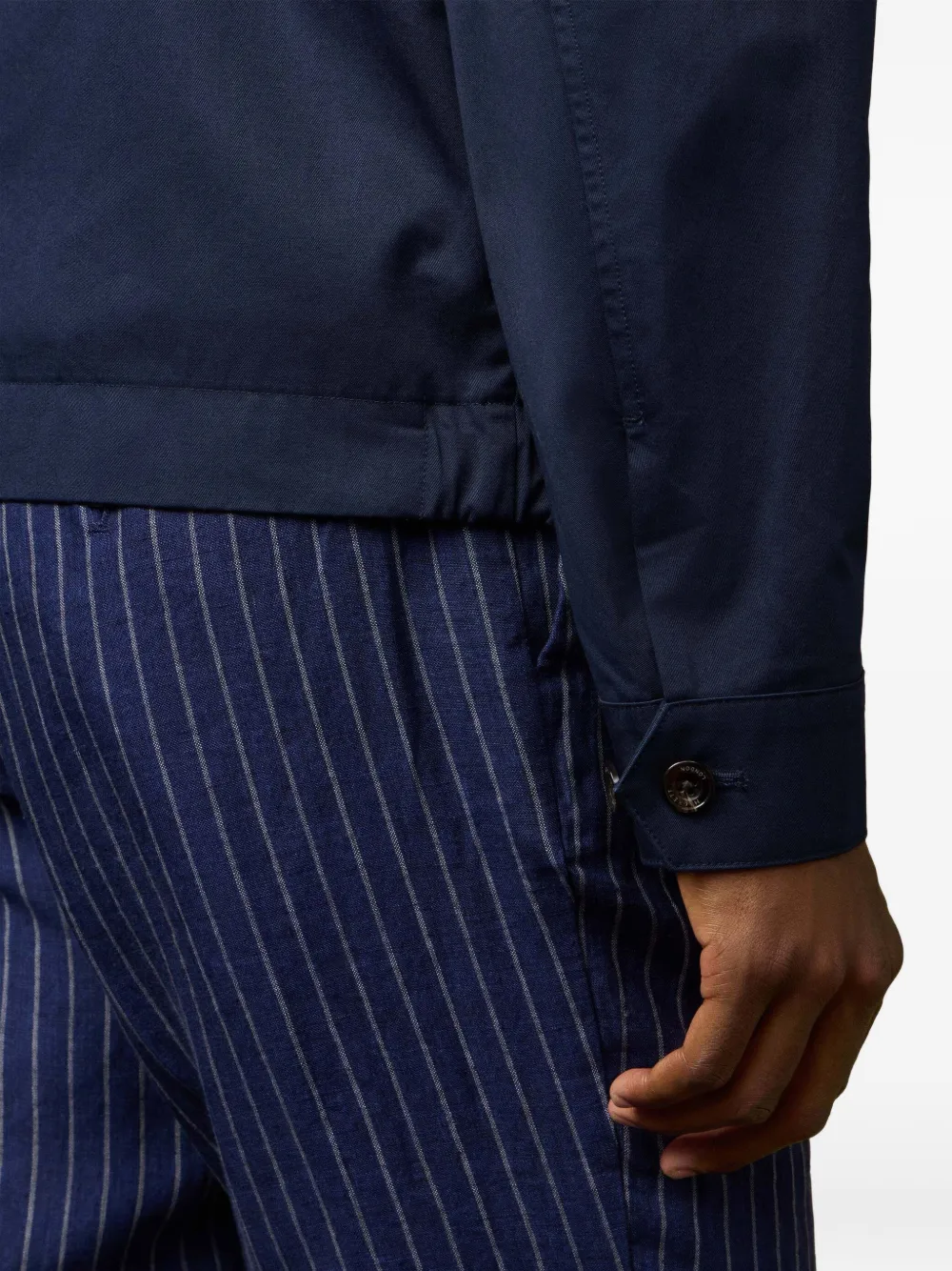 Hackett London Bomberjack met logopatch Blauw