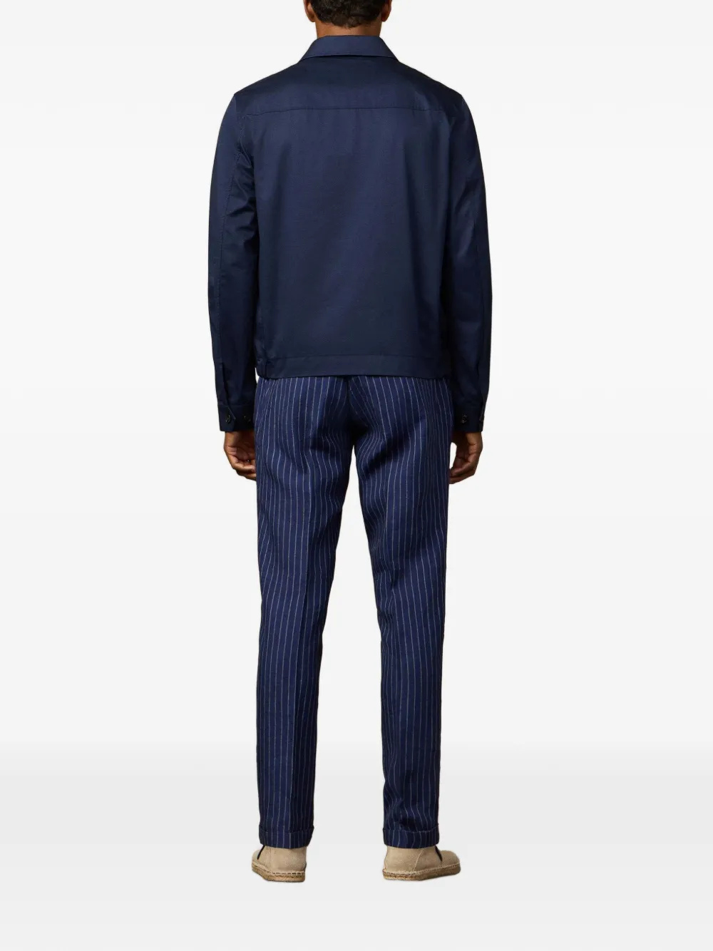 Hackett London Bomberjack met logopatch Blauw