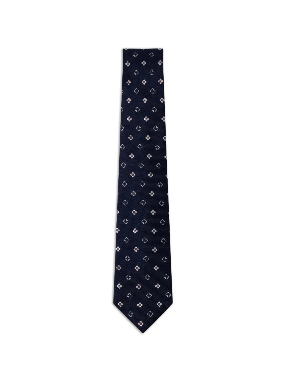 Hackett Flower-outline Silk Tie In Black