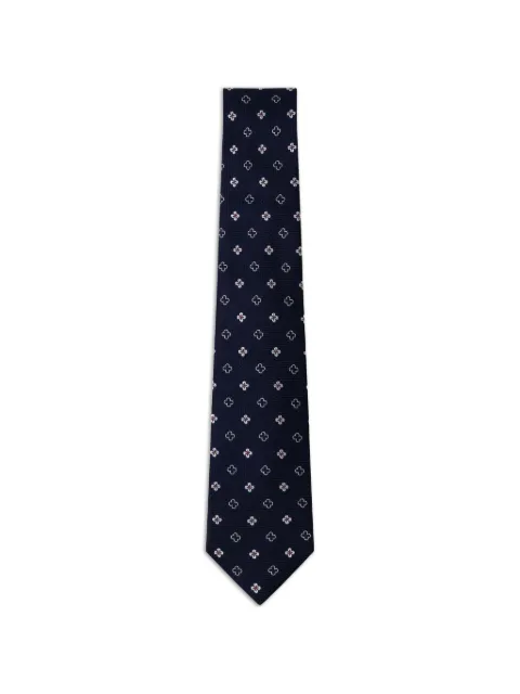 Hackett flower-outline silk tie