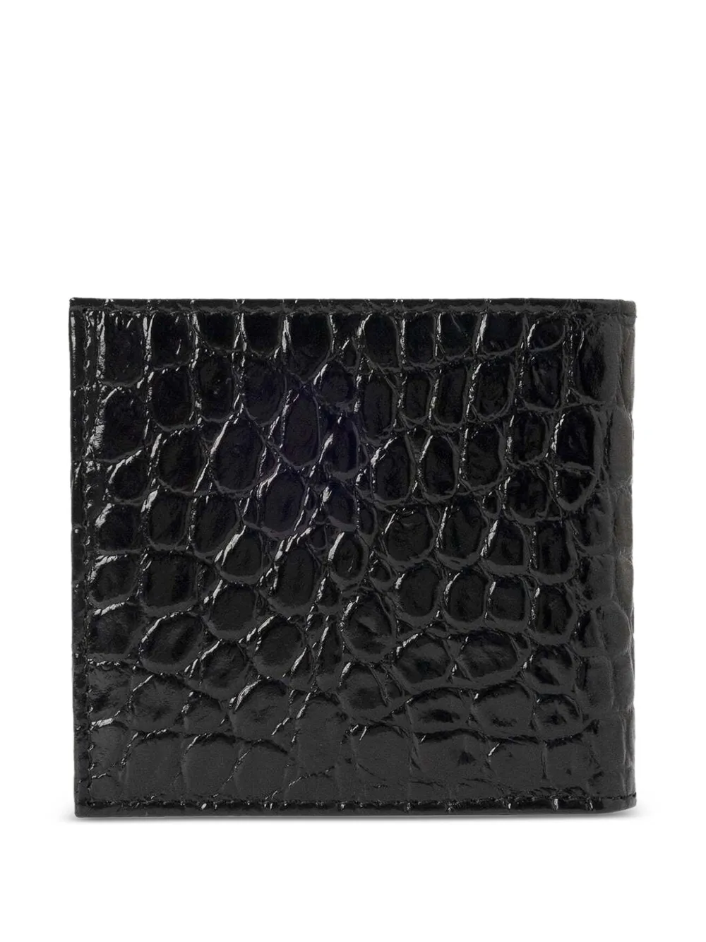 Hackett Croc-stamped Billfold Wallet In Black