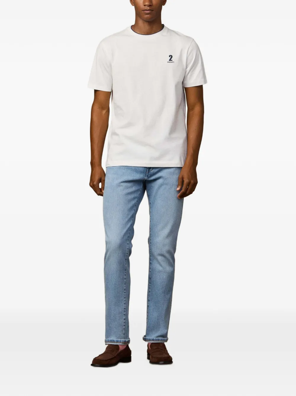 Hackett Logo-embroidered T-shirt In White