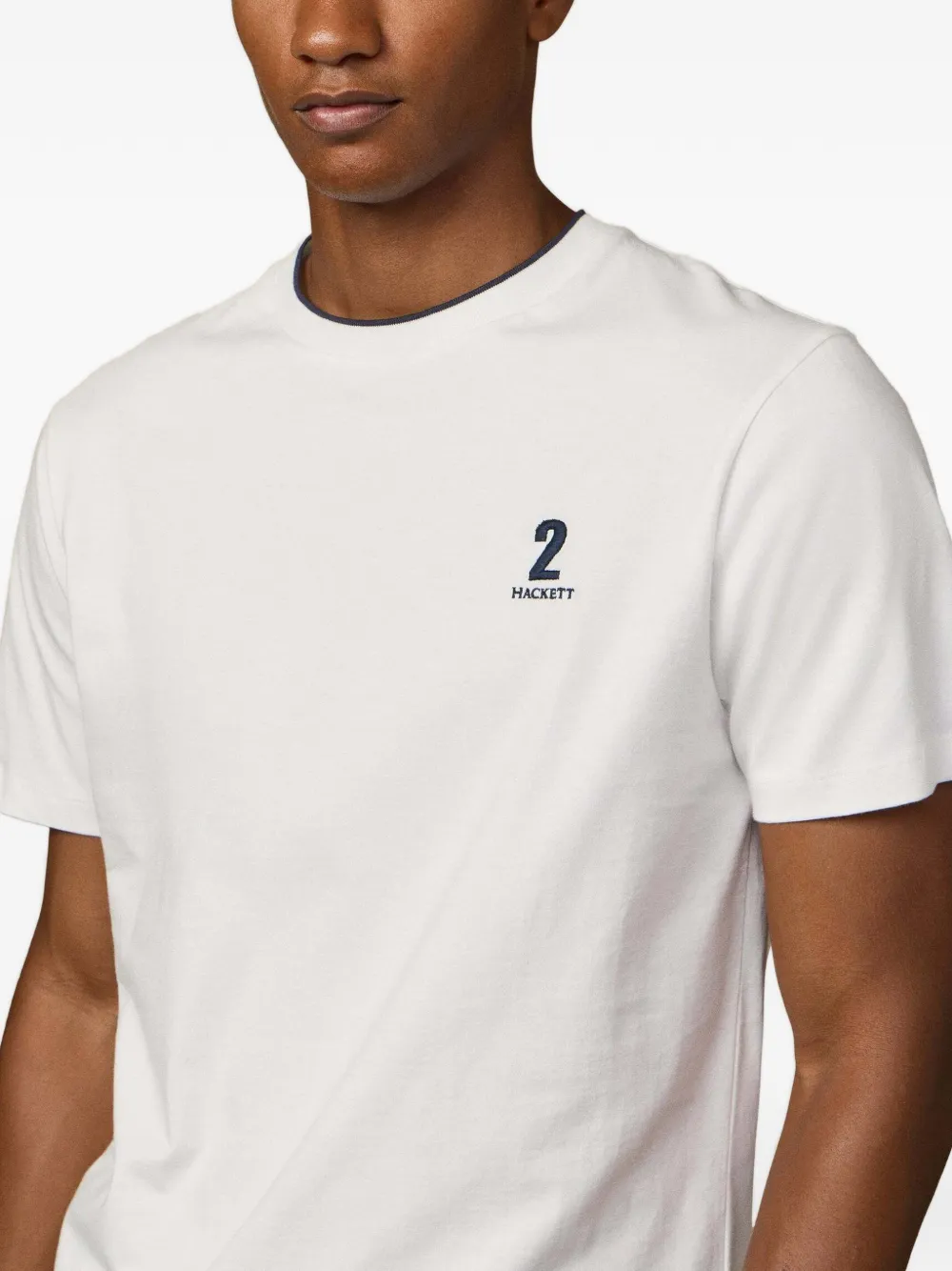 Hackett Logo-embroidered T-shirt In White