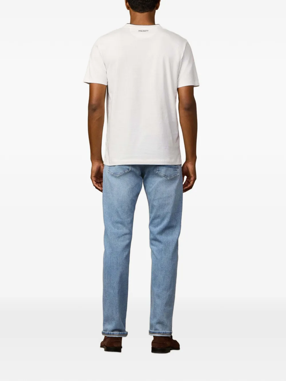 Hackett Logo-embroidered T-shirt In White