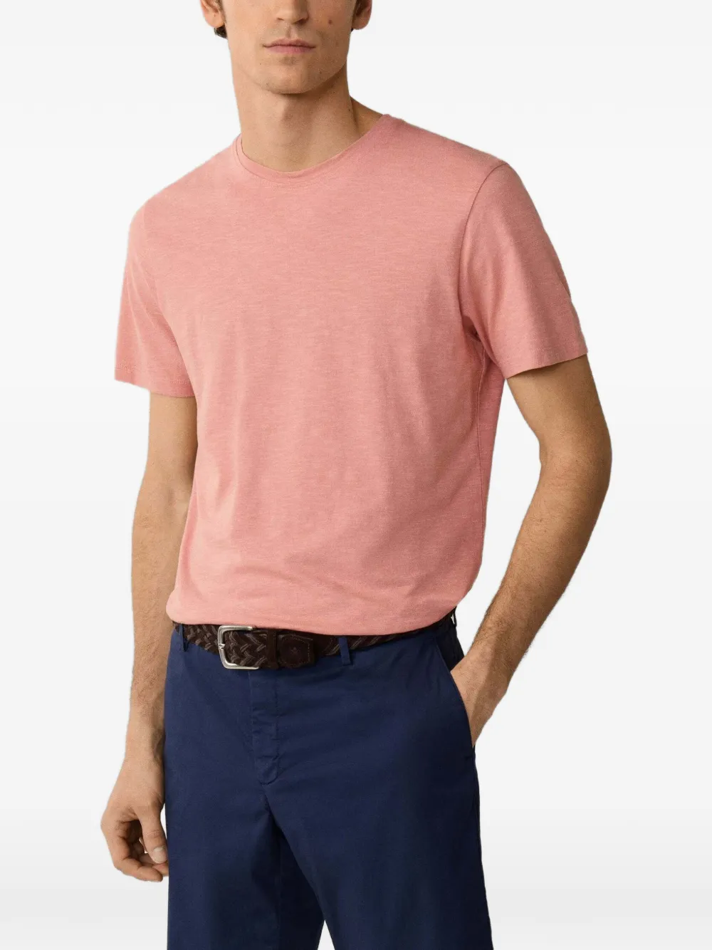 Hackett London T-shirt met ronde hals Roze