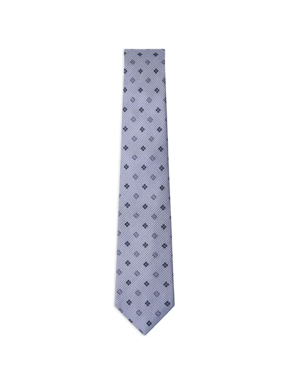 Hackett Flower-outline Geometric-pattern Tie In Blue