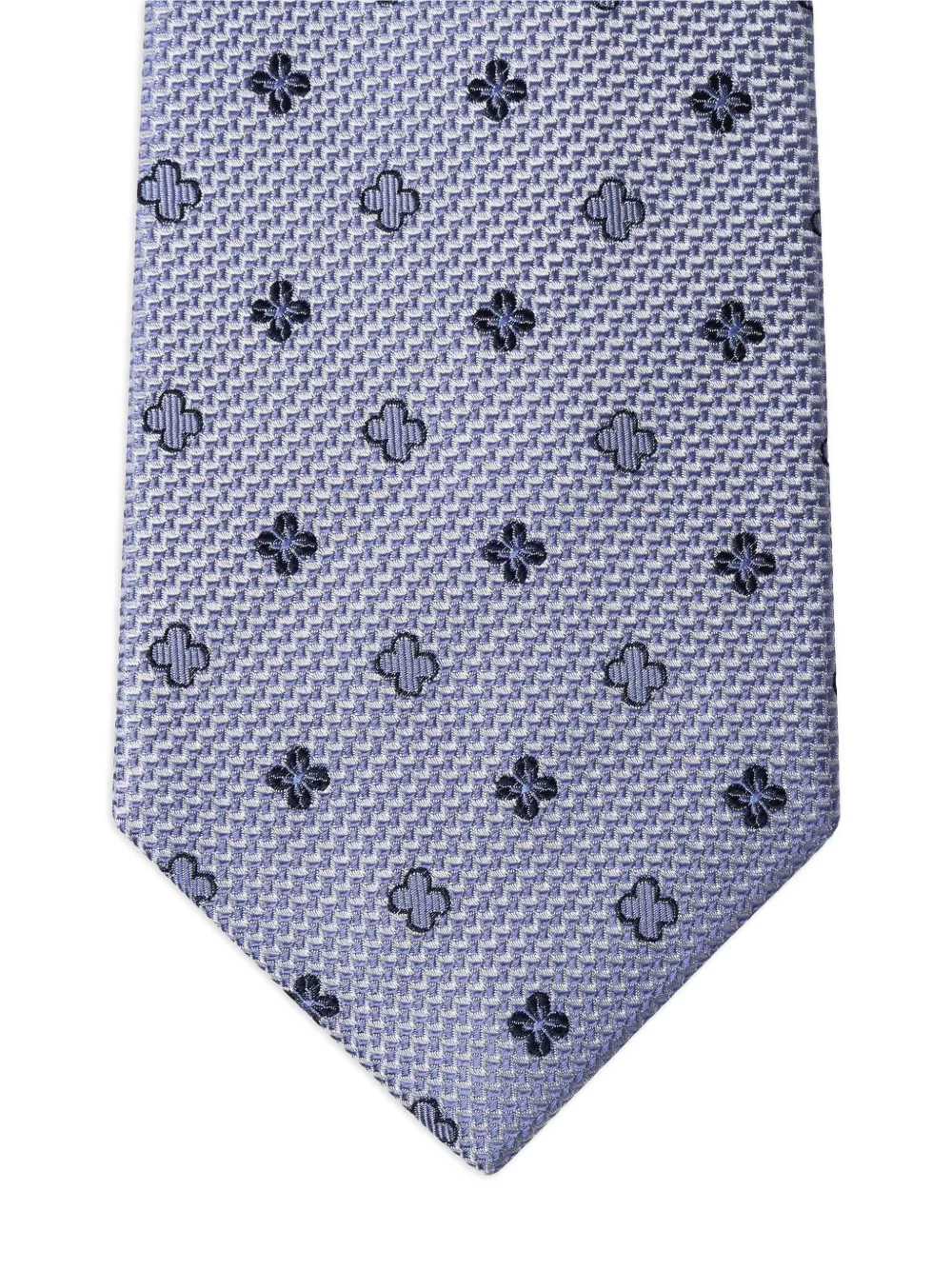 Hackett Flower-outline Geometric-pattern Tie In Blue