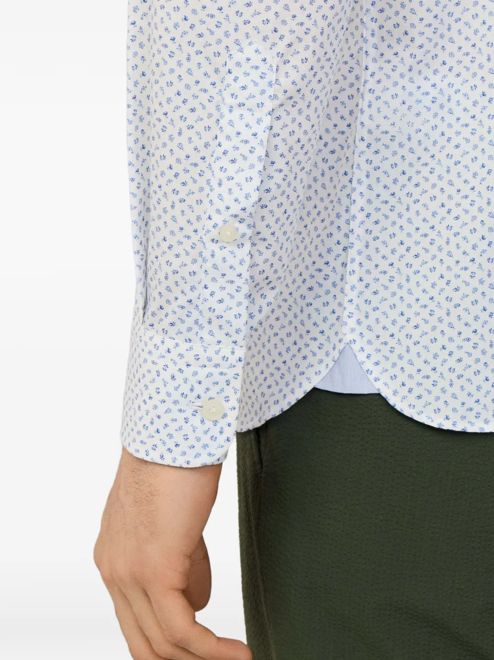 Hackett London Mini katoenen overhemd met bloemenprint Wit