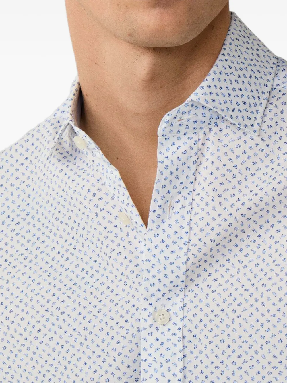 Hackett London Mini katoenen overhemd met bloemenprint Wit