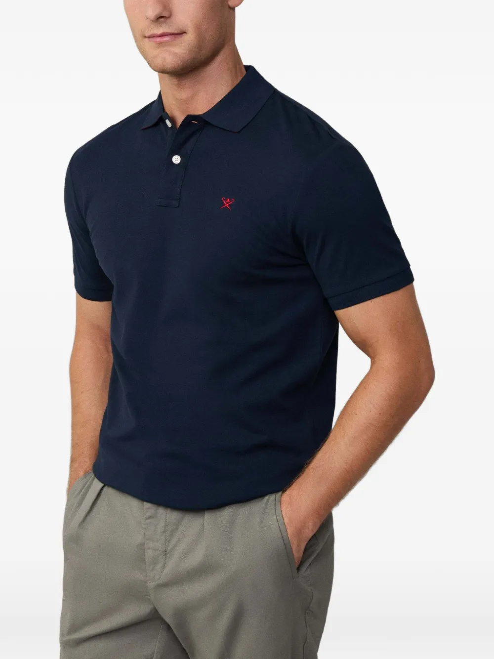 Hackett London Poloshirt met geborduurd logo Blauw