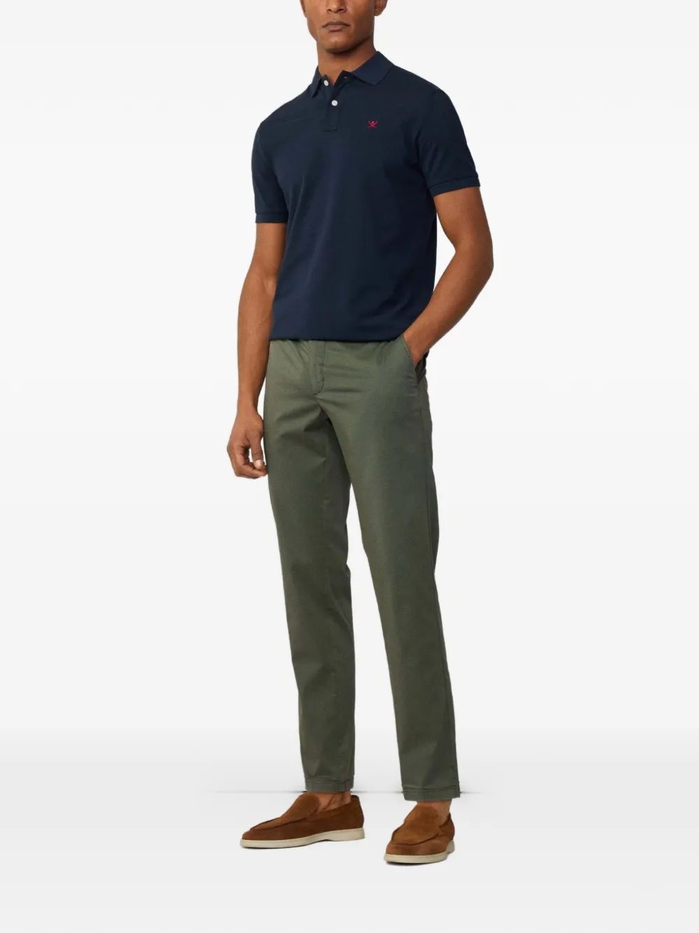 Hackett London Poloshirt met geborduurd logo Blauw