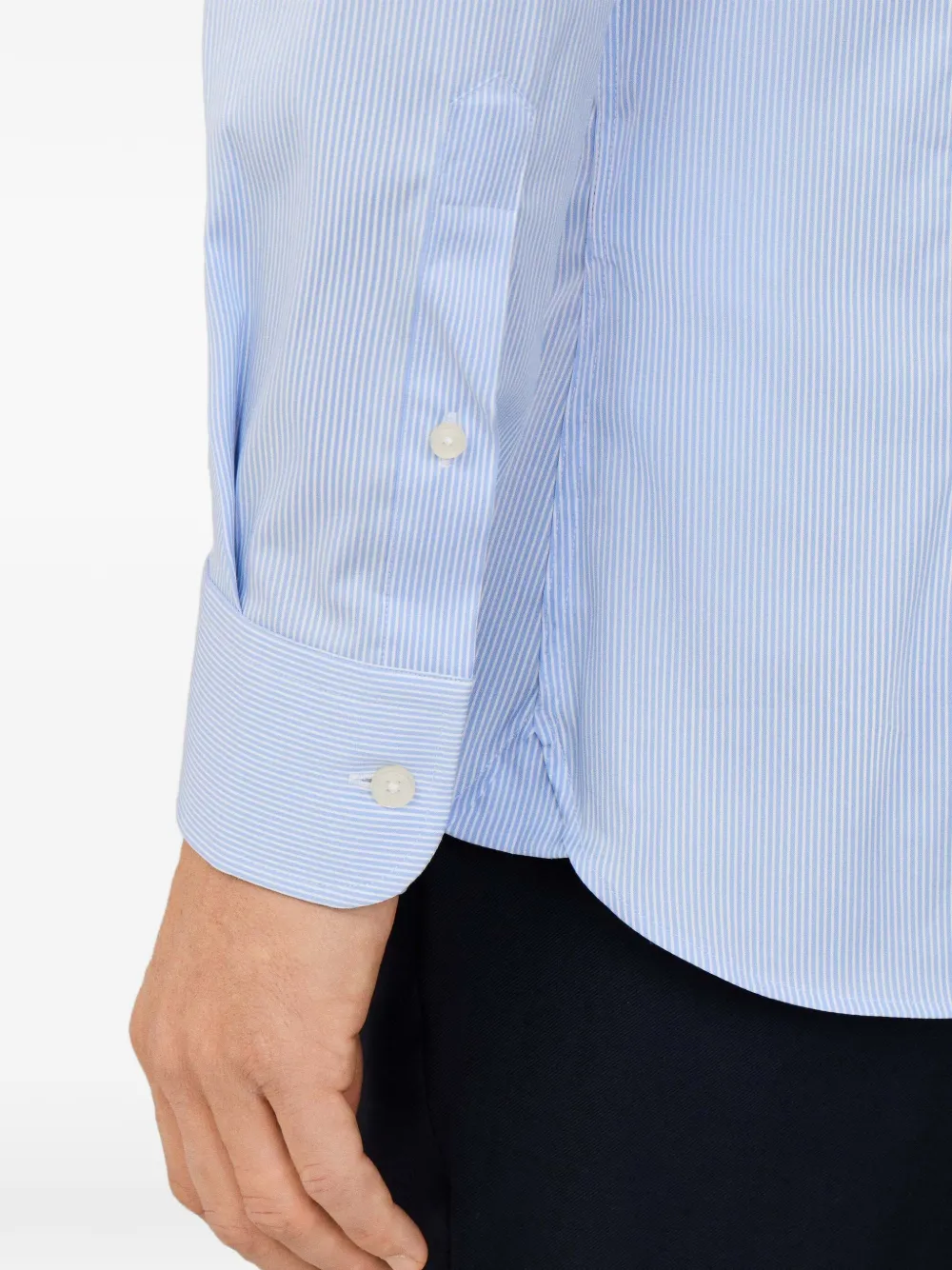 Hackett Fine-stripe Pattern Shirt In Blue