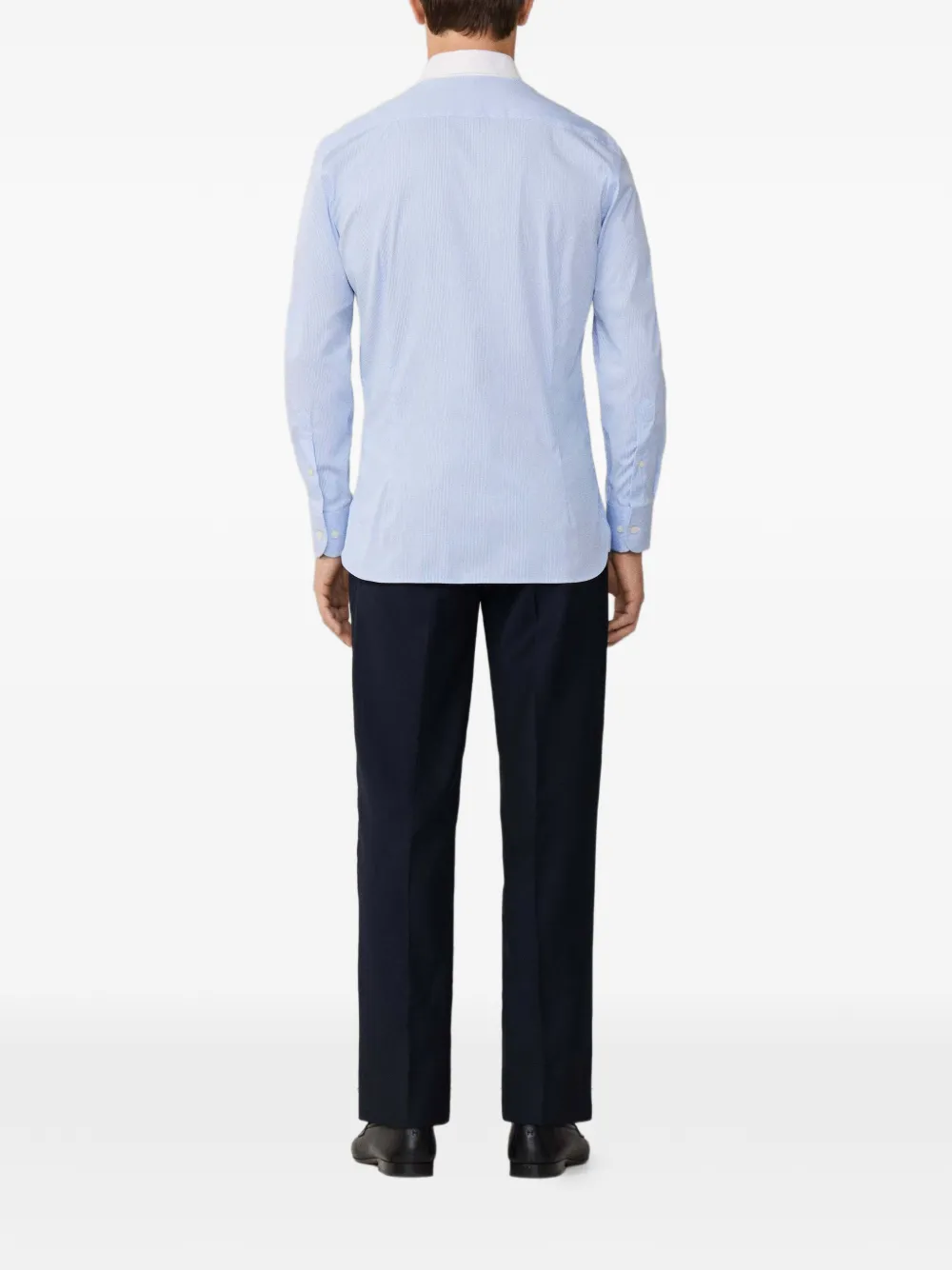 Hackett Fine-stripe Pattern Shirt In Blue