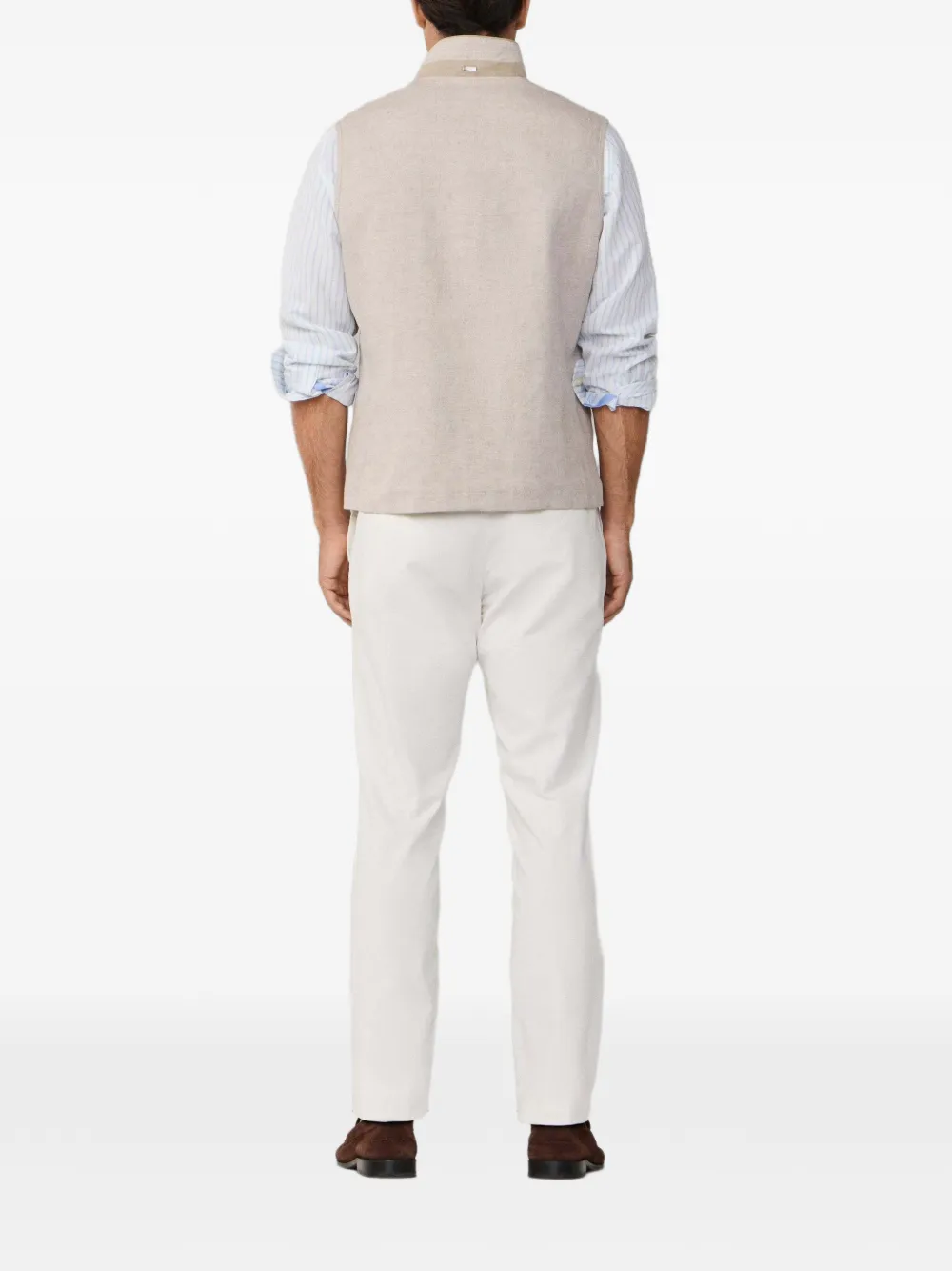 Hackett Textured Gilet In Neutral