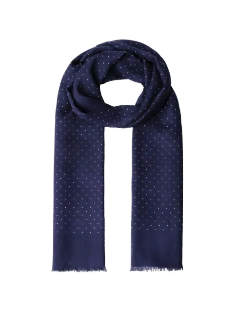 Hackett polka-dot fringed scarf