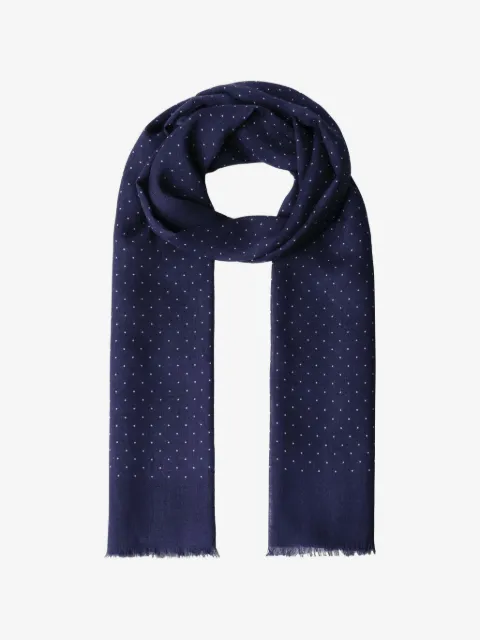 Hackett London polka-dot fringed scarf