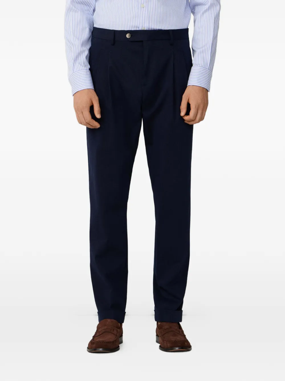 Hackett Double-pleat Trousers In Blue
