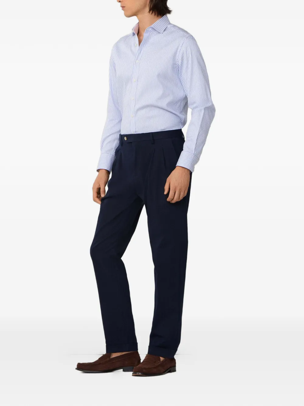 Hackett Double-pleat Trousers In Blue