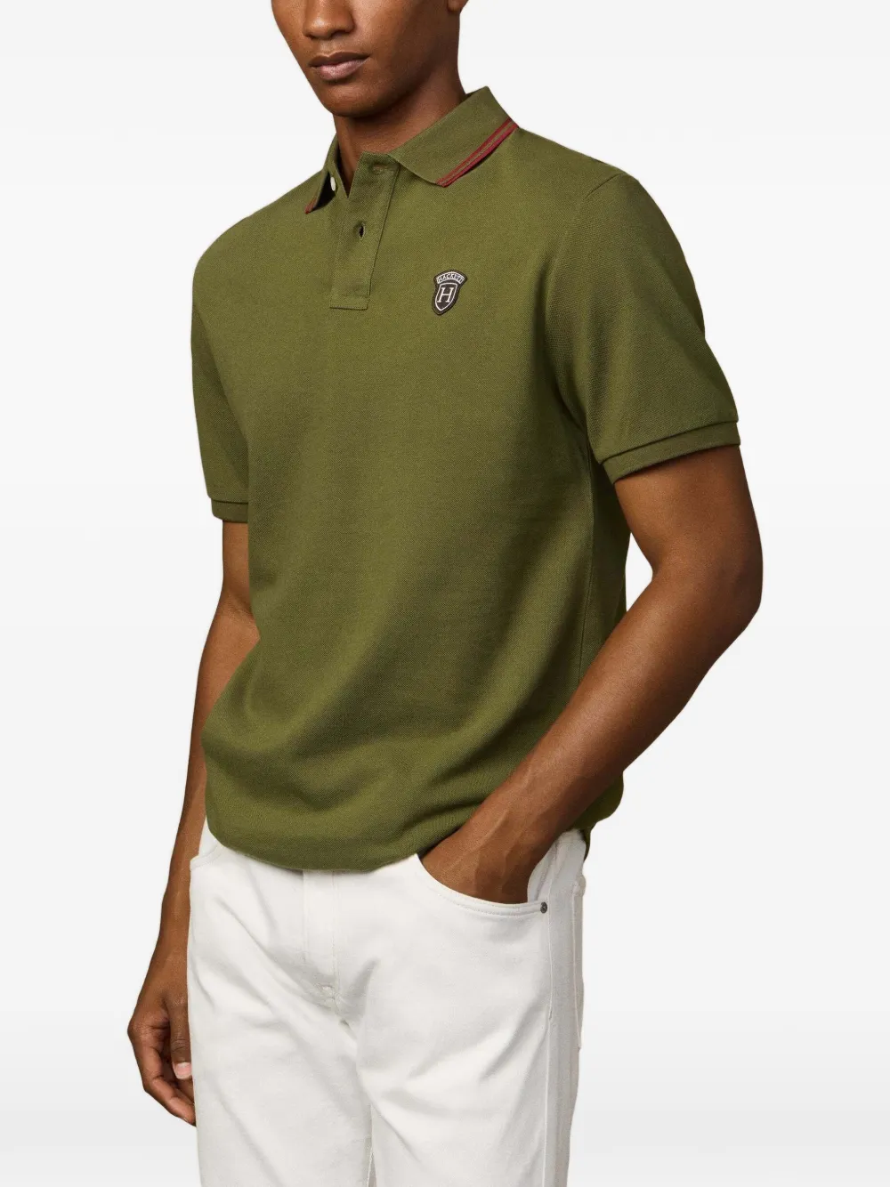Hackett London Poloshirt met badge Groen